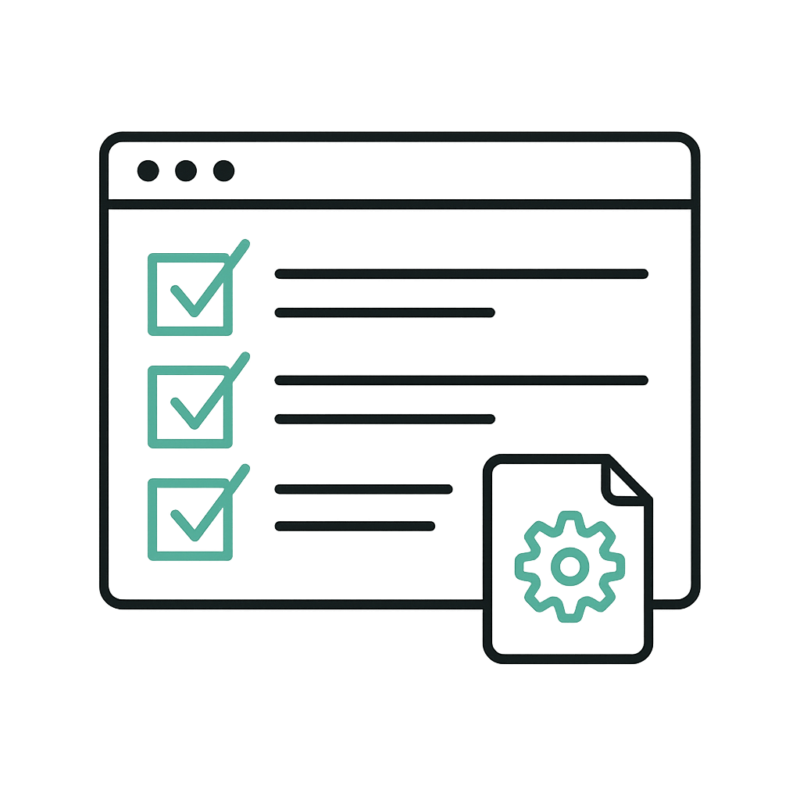 Visual checklist met taken voor compliance-by-design AI-implementatie